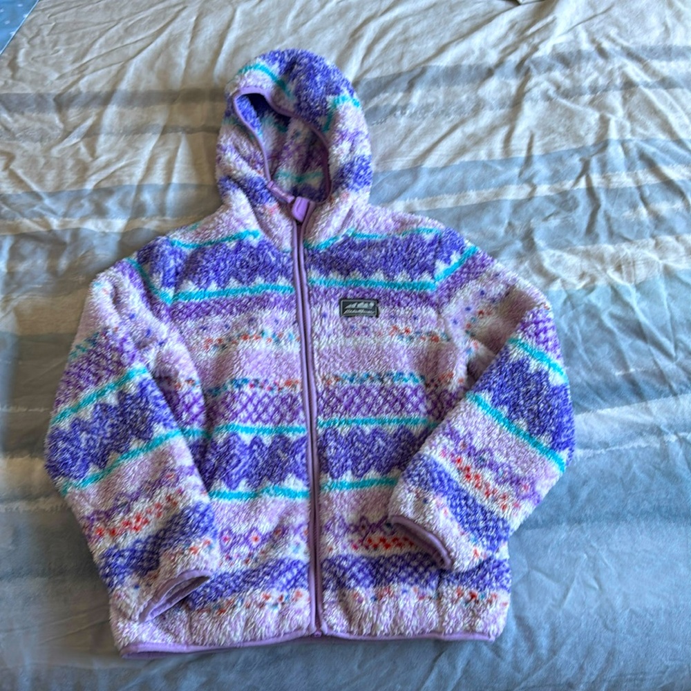 Eddie Bauer zip fleece hoodie kids M 10/12